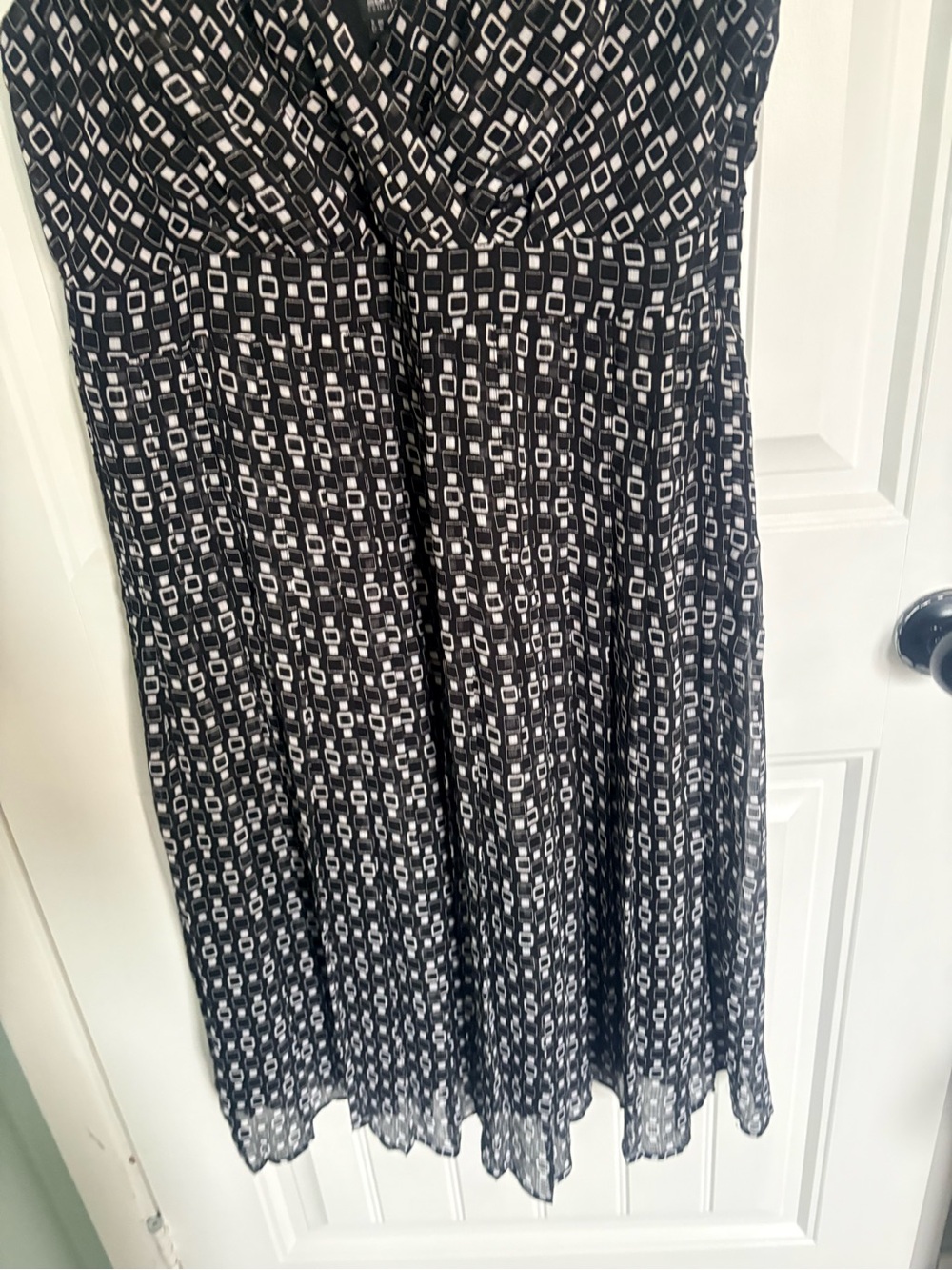 Esprit Geometric Print Dress Size 12 | Modern Minimalist Everyday Sleeveless - Picture 4 of 7